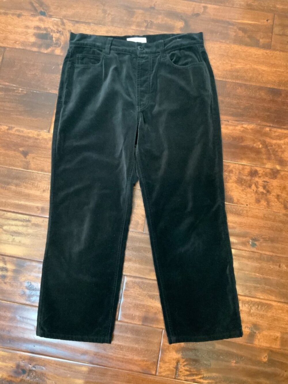 The Great Black 100% Cotton Velvet Straight Leg Pants, Size 27